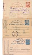 POSTCARD STATIONERY, 3X,1951-1952,ROMANIA - Covers & Documents