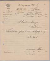 Heimat GR Andeer 1907-04-04 Langstempel Auf Telegramm - Telegraafzegels