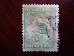 AUSTRALIA 1913 KANGAROO  HALF PENNY  GREEN USED. - Used Stamps