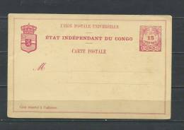 Etat Independance Of Congo Postal Stationary Cards Unused - Stamped Stationery