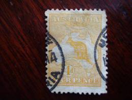 AUSTRALIA 1913 KANGAROO  FOUR PENCE ORANGE/YELLOW  USED. - Gebruikt