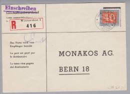 Schweiz 1945-06-05 R-Brief 40Rp. Pax Einzelfrankatur - Brieven En Documenten