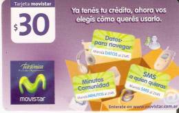 TARJETA DE ARGENTINA DE TELEFONICA MOVISTAR DE $30 - Argentinien