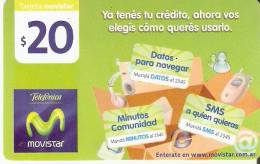 TARJETA DE ARGENTINA DE TELEFONICA MOVISTAR DE $20 - Argentine