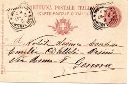 1897 CARTOLINA CON ANNULLO NOVI LIGURE ALESSANDRIA - Entiers Postaux