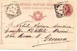 1897 CARTOLINA CON ANNULLO NOVI LIGURE ALESSANDRIA - Postwaardestukken