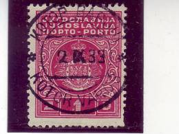 COAT OF ARMS-PORTO-1 D-POSTMARK-KOTOR-VAROŠ-BOSNIA AND HERZEGOVINA-YUGOSLAVIA-1931 - Segnatasse