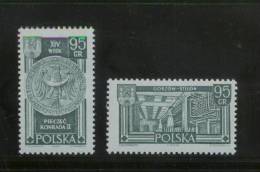 POLAND 1962 POLISH WESTERN LANDS SERIES 2 SET OF 2 NHM STILON TEXTILE FACTORY ROYAL SEAL GORZOW - Other & Unclassified
