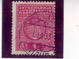 COAT OF ARMS-PORTO-1 D-POSTMARK-SPLIT-CROATIA-YUGOSLAVIA-1931 - Timbres-taxe