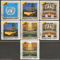 Bhutan 1971 Mi# 486-492 Used - Overprinted / World Refugee Year - Bhután