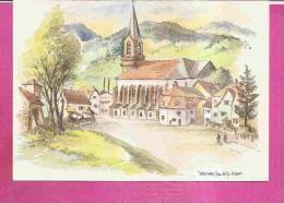 ROTHAU   -    * L' EGLISE  * Aquarelle Peint Par Willy KUHN   -   Editeur : LMARASCO. -  N°K1.47.07 - Rothau