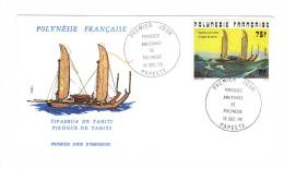 Premier Jour D´ Emission, FDC: Polynesie Française, Papeete, Pirogue De Tahiti, 16-12-76 (13-1375) - FDC