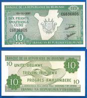 Burundi Lot 10 X 10 Francs 2007 Neuf Uncirculated Prefix CG  Uniquement Prix + Frais De Port Frcs Afrique Frc - Burundi