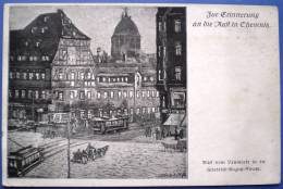 Chemnitz,Blick Vom Neumarkt In Die Friedrich-August.Straße,1914,Künstlerkarte,Alfred Kunze, - Chemnitz