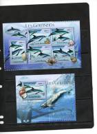 GUINEA BISSAU, 2012, DOLPHINS , SHELLS, SHEETLET +  S/SHEET ,MNH - Dauphins