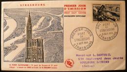 FRANCE: FDC  PORT DE STRASBOURG Sur 1 Enveloppe. Cachet A Date STRASBOURG 6/10/1956 (yvert 1080) - 1950-1959