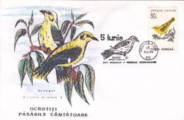 BIRDS, OISEAUX, ORIOLUS ORIOLUS, SPECIAL COVER, OBLIT CONC, 1994, ROMANIA - Gallinacées & Faisans