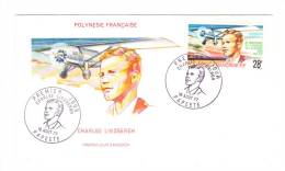 Premier Jour D´ Emission, FDC: Polynesie Française, Papeete, Charles Lindbergh, 18-08-77 (13-1393) - FDC