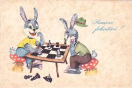 CHESS, ECHECS, GREETING CARD, UNUSED, VERY RARE, ROMANIA - Chess