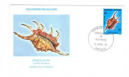 Premier Jour D´ Emission, FDC: Polynesie Française, Papeete, Coquillage Lambis Robusta, 13-04-78 (13-1404) - FDC