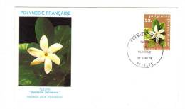 Premier Jour D´ Emission, FDC: Polynesie Française, Papeete, Fleurs En Polynesie, Gardenia Tahitensis, 25-01-79 - FDC