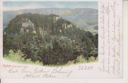 Litho Oybin Sachsen Vom Pferdeberg Gesehen Zugstempel 26.8.1900 Nach Büdingen - Oybin