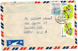 Taiwan Cover Mailed To USA - Brieven En Documenten