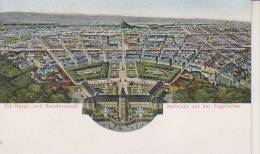 Litho Karlsruhe Die Haupt- Und Residenzstadt Aus Der Vogelschau Um 1900 - Karlsruhe