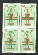 INDIA, 1994, Bicentenary Of 4th Battalion, Wallajahabad Infantry, The Madras Regiment,  Block Of 4,MNH, (**) - Nuevos