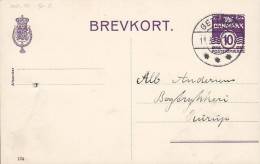 Denmark Postal Stationery Ganzsache Entier 10 Ø Wellenlinien (134) GETTRUP 1940 To HURUP (2 Scans) - Interi Postali