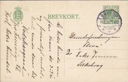 Denmark Postal Stationery Ganzsache Entier 5 Ø King König Christian X. (41-C) BRYRUP 1918 To SILKEBORG (2 Scans) - Interi Postali