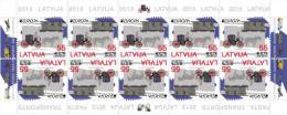 Latvia 2013 EUROPA CEPT Mail, Post Transport Old Car , Horse,railroad, Bicycle  MNH MINI SHEET - 2013