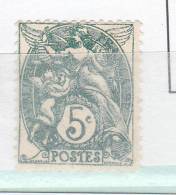 FRANCE N° 111 5C  TYPE BLANC TYPE IIA VERT NEUF SANS CHARNIERE - Neufs