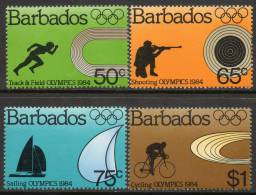 Barbados 1984 - Olympic Games, Los Angeles SG745-748 MNH Cat £4.90 SG2015 - Barbades (1966-...)