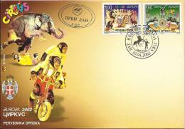 EUROPA 2002 - CIRCUS, Banja Luka, 30.4.2002., Serbian Republic, FDC - Zirkus