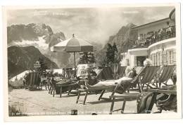 Zugspitze Höhensonne Am Kreuzeckhaus Echte Foto Scönes Leben Edelweiss-stempel Um 1935? - Zugspitze