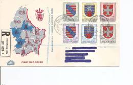 Armoiries -Blasons ( FDC Du Luxembourg De 1958 Voyagé En Recommandé à Voir) - Enveloppes