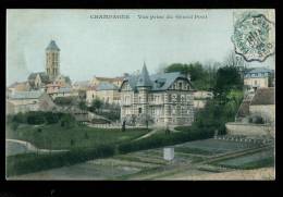 95 - Champagne : Vue Prise Du Grand Pont - Tampon Ferroviare Paris à Creil De Juillet 1905 - Champagne Sur Oise