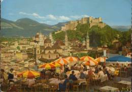 Austria-Postcard 1967-Salzburg-Cafe Winkler Overlooking Old Town-2/scans - Cafes