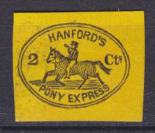 United States 1845 Scott 78L1     2 C Local HANFORDS PONY EXPRESS, MNG (*) Cote 400 $ (2 Scans) - Lokale Post