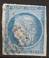 1849 25c Bleu, Yvert No 4. - 1849-1850 Cérès