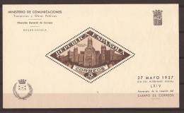 ESBE17SF-L20940TEHC.Spain.Es Pagne.BENEFICENCIA.PALACIO   DE COMUNICACIONES  1937.(Ed  17**).sin Charnela. - Souvenirbögen