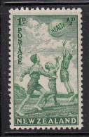New Zealand MNH Scott #B16 1p + 1/2p Children Playing With Beach Ball, Green - Unused Stamps