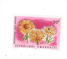 Timbre 1966 République Rwandaise 30c THEME LES FLEURS : "HELICHRYSUM ERICI ROSENII" Neuf - Neufs