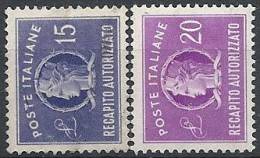 1949-52 ITALIA RECAPITO AUTORIZZATO RUOTA MNH ** - RR11471-2 - Express/pneumatic Mail