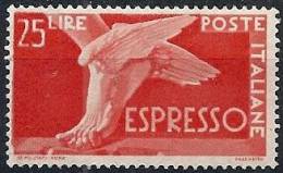 1945-52 ITALIA ESPRESSO RUOTA 25 LIRE FILIGRANA CD MNH ** - RR11471 - Posta Espressa/pneumatica