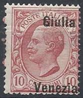 1918-19 VENEZIA GIULIA EFFIGIE 10 CENT VARIETà MNH ** - RR11479 - Venezia Giuliana