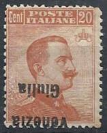 1918-19 VENEZIA GIULIA EFFIGIE 20 CENT VARIETà MNH ** - RR11480 - Venezia Giulia