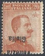 1918-19 VENEZIA GIULIA EFFIGIE 20 CENT VARIETà MNH ** Difettoso - RR11480-2 - Vénétie Julienne