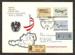 Autriche Osterreich 1968 N° PA 62 / 5 O FDC, Avion, Aviation, Premier Jour, Sport, JO, Mexico, Michel Hidalgo, Vienne - Covers & Documents